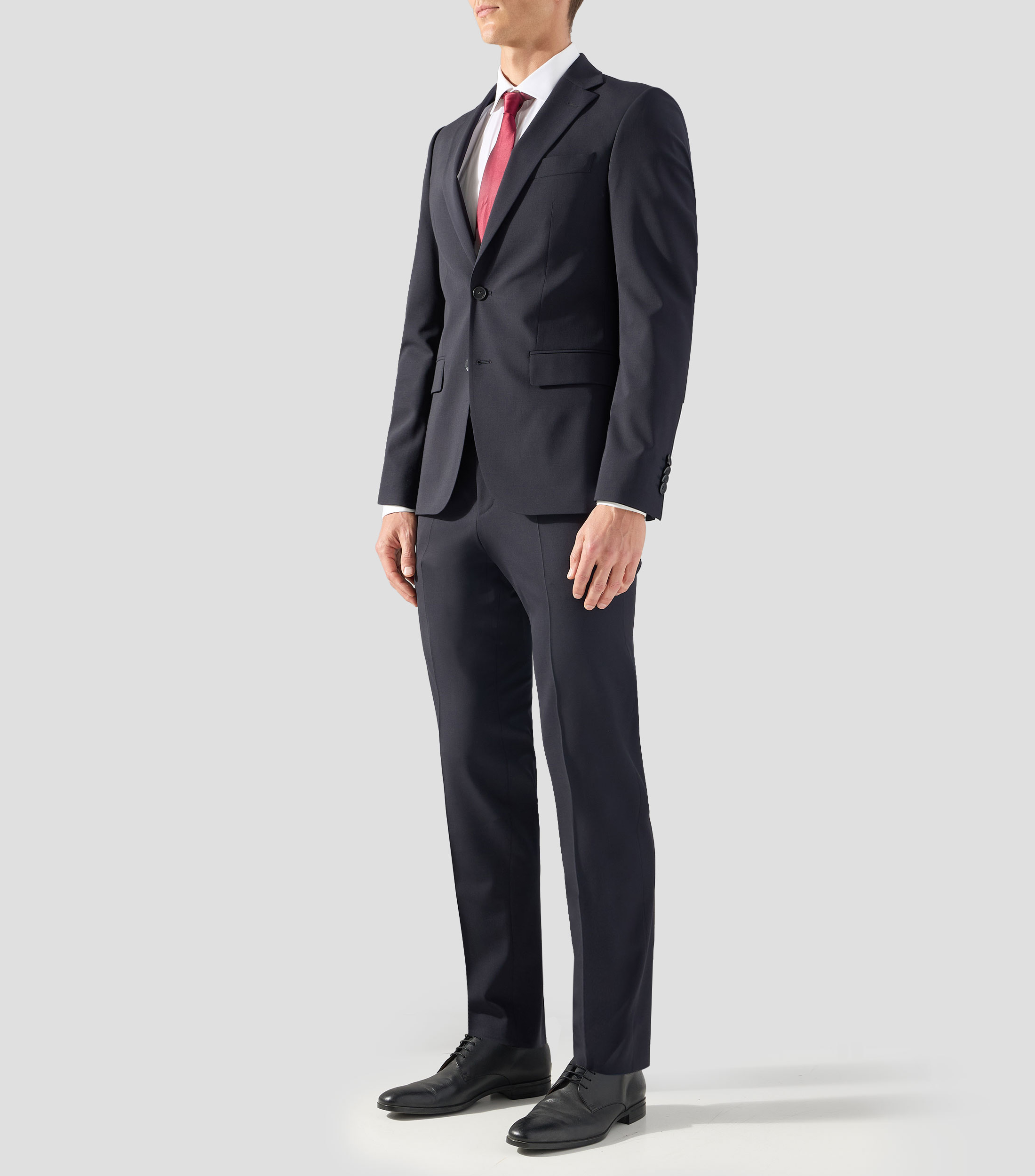 Traje de corte recto liso Hombre
